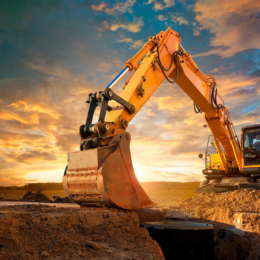 Backhoe loader ready for rental